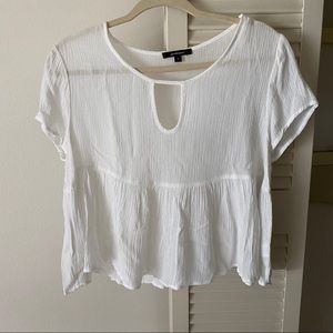 White Flowy Top